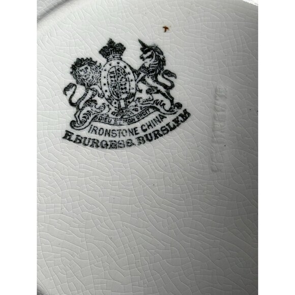 H Burgess BURSLEM ENGLAND Ironstone 9 Inch Stew Porridge Bowl - Picture 9 of 10